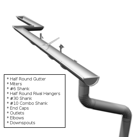 Half Round Gutter Assembly 9213